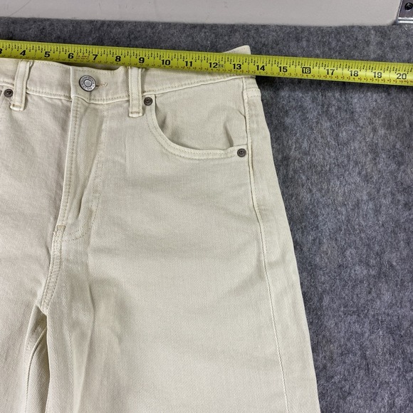 Gap High Rise Stride Wide-Leg Pants Jeans Women's 26x32‎ White Chino Work Office - Picture 4 of 15